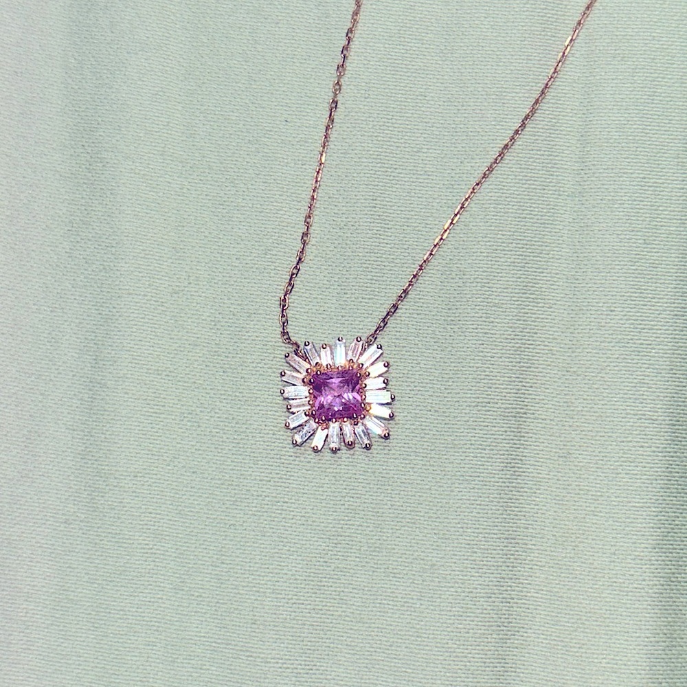 18k rose gold Suzanne Kalan ‘Spark’ pink sapphire necklace - Picture 6 of 11